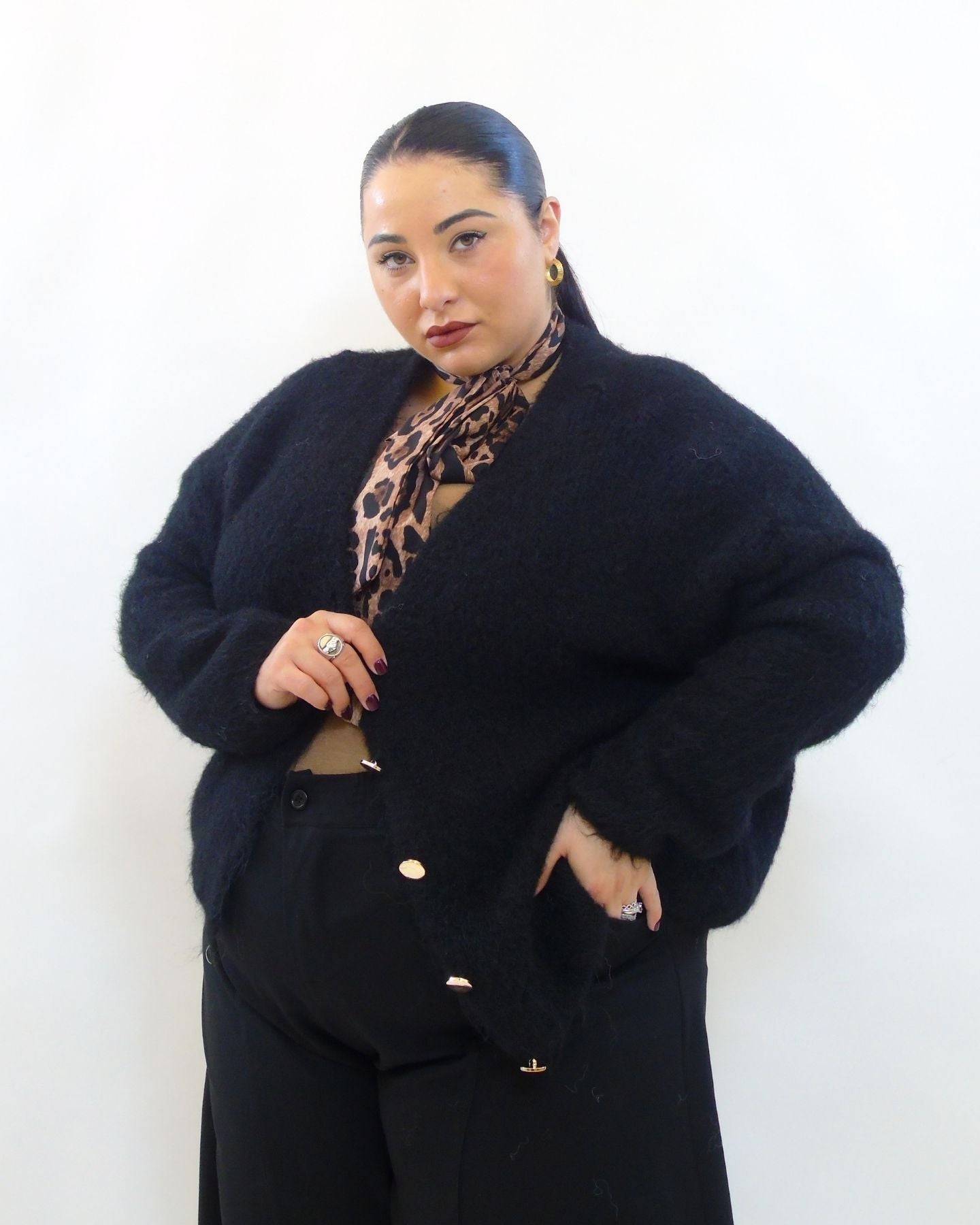 Cardigan con bottoni oro 8162