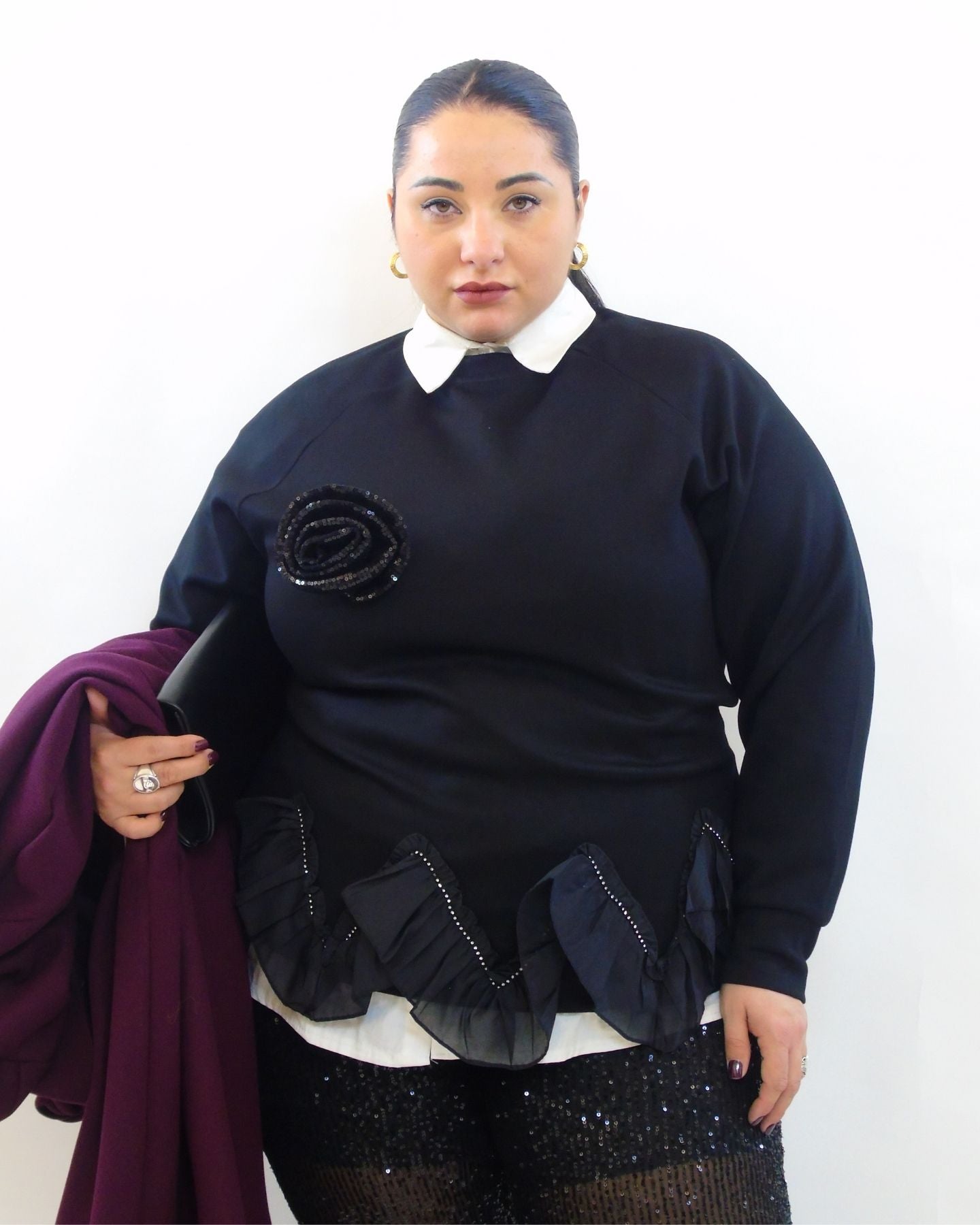 felpa con spilla removibile 9122