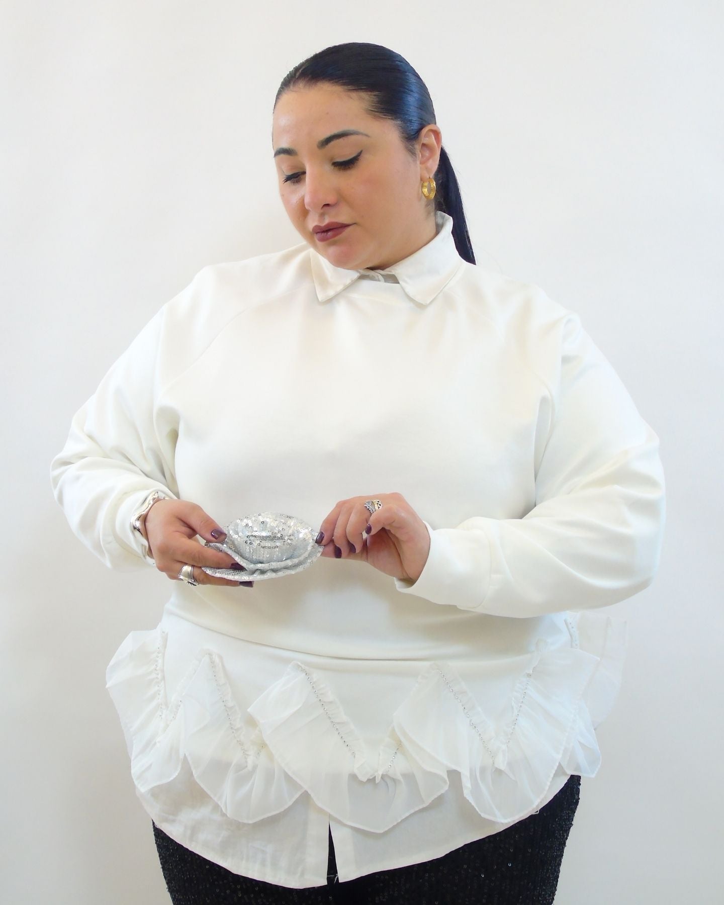 felpa con spilla removibile 9122