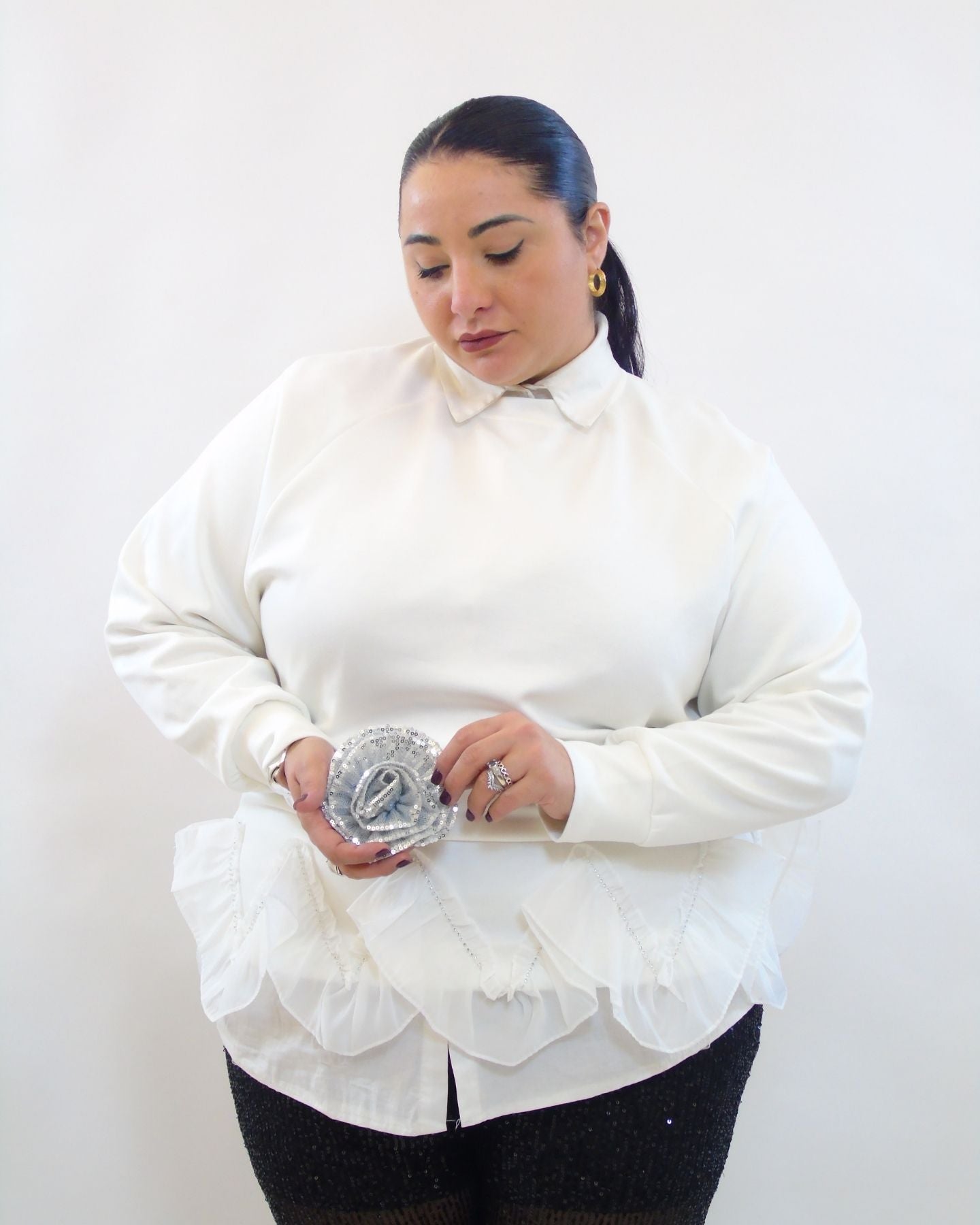 felpa con spilla removibile 9122