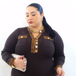 abito trama animalier a costine 18602