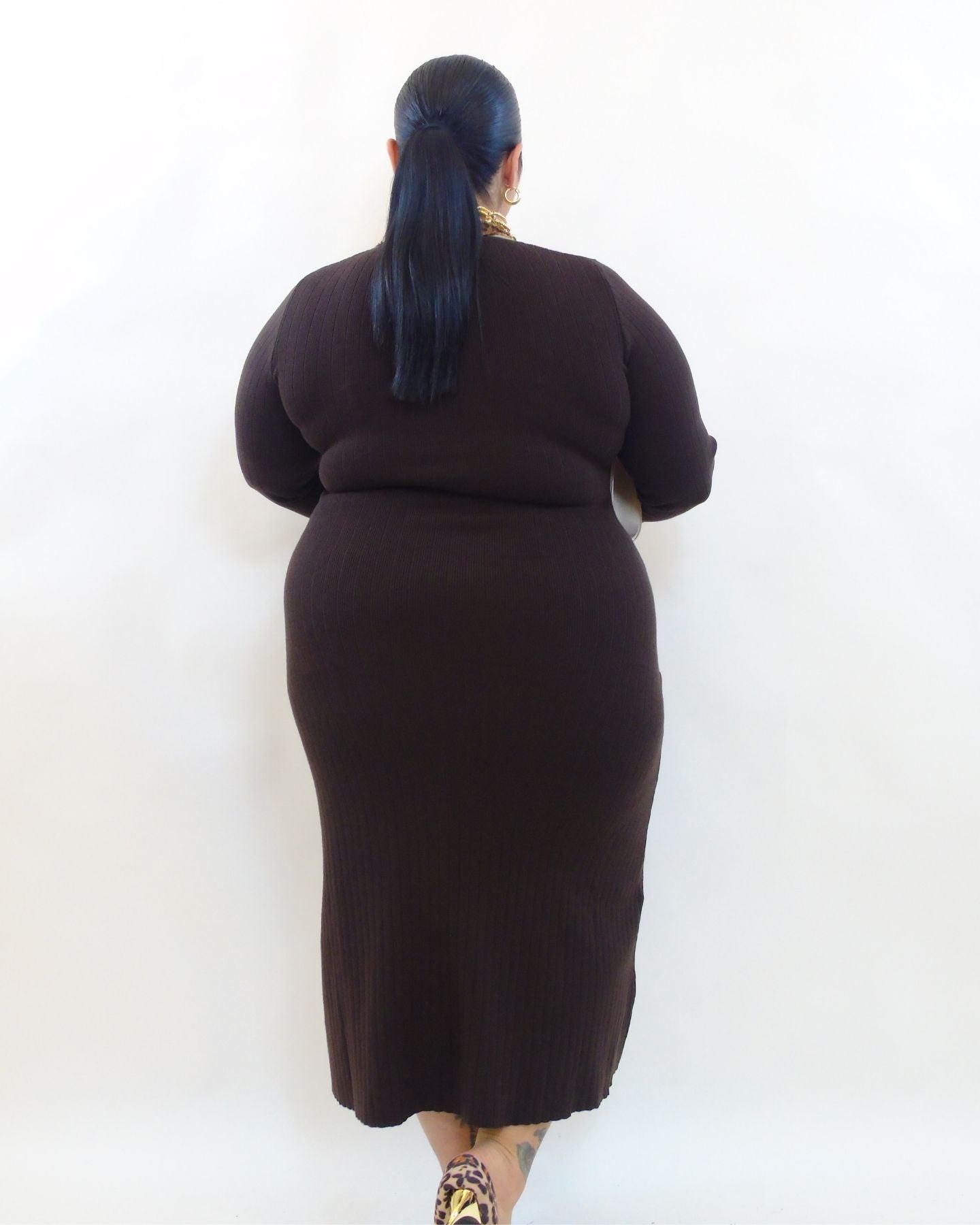 abito trama animalier a costine 18602