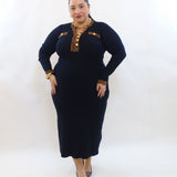 abito trama animalier a costine 18602