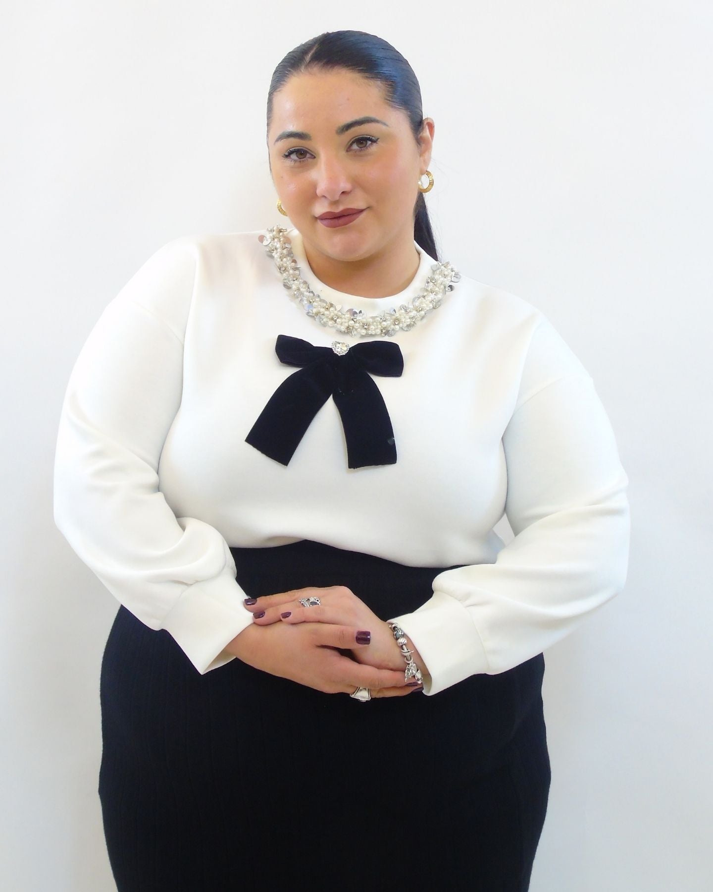 Felpa con fiocco 9989