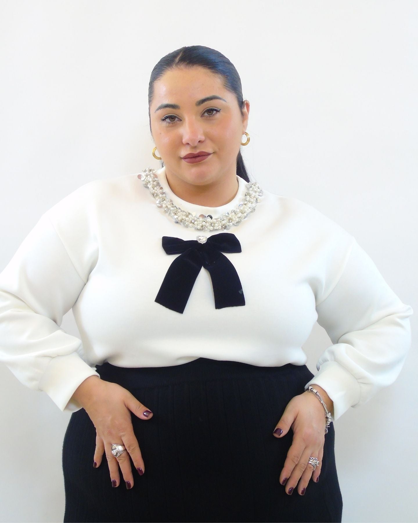 Felpa con fiocco 9989