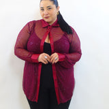 Camicia con brillantini trasp 37970