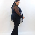 Camicia con brillantini trasp 37970