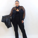 Camicia con brillantini trasp 37970