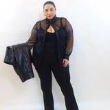 Camicia con brillantini trasp 37970