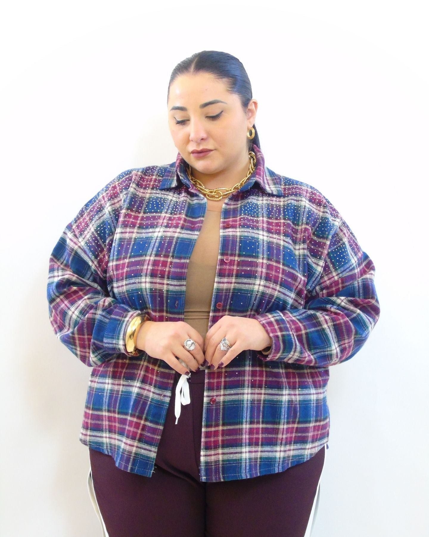 Camicia quadri brillantini 25782