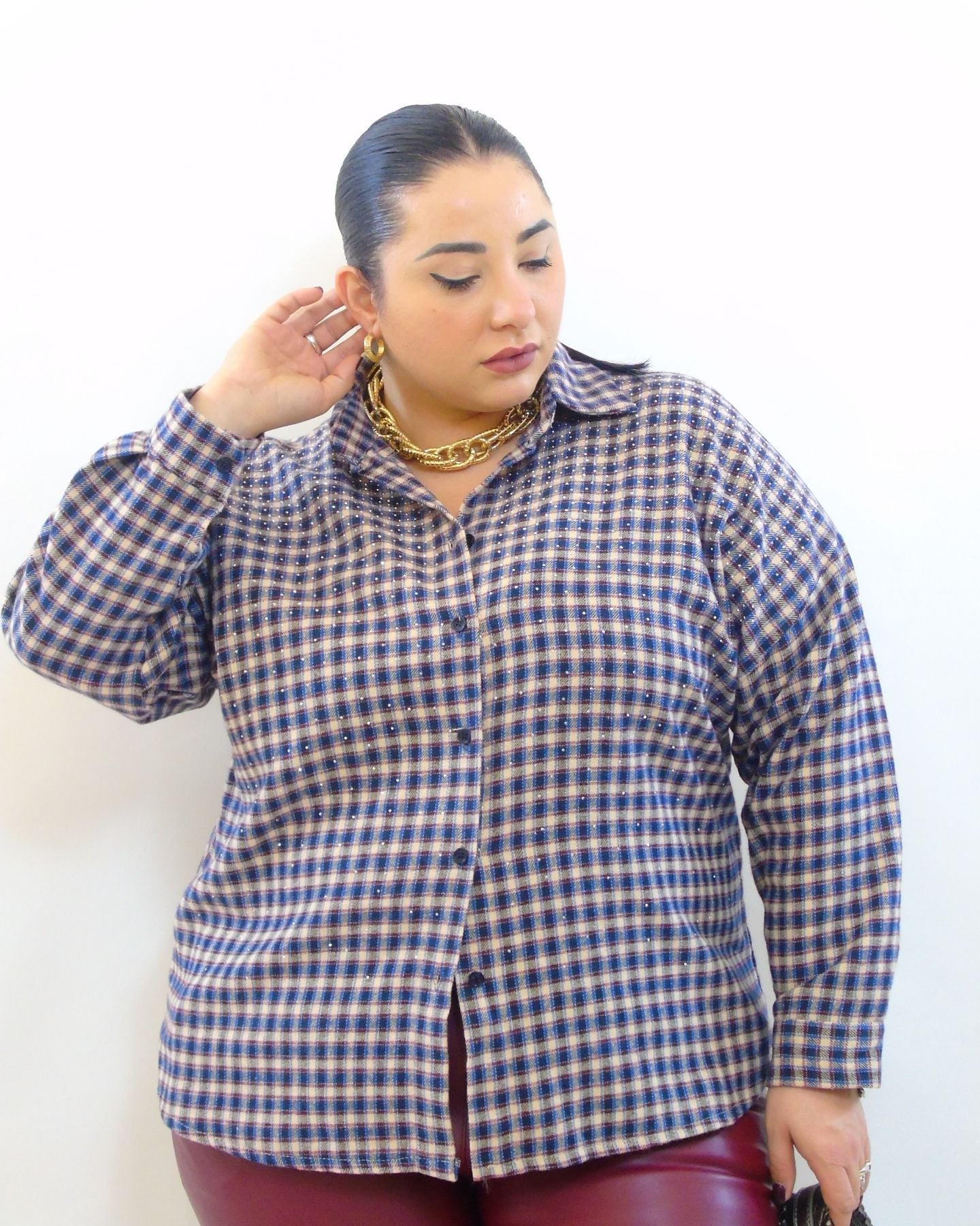 Camicia quadri brillantini 5731