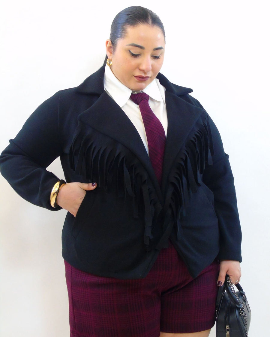 Cappotto frange 8057