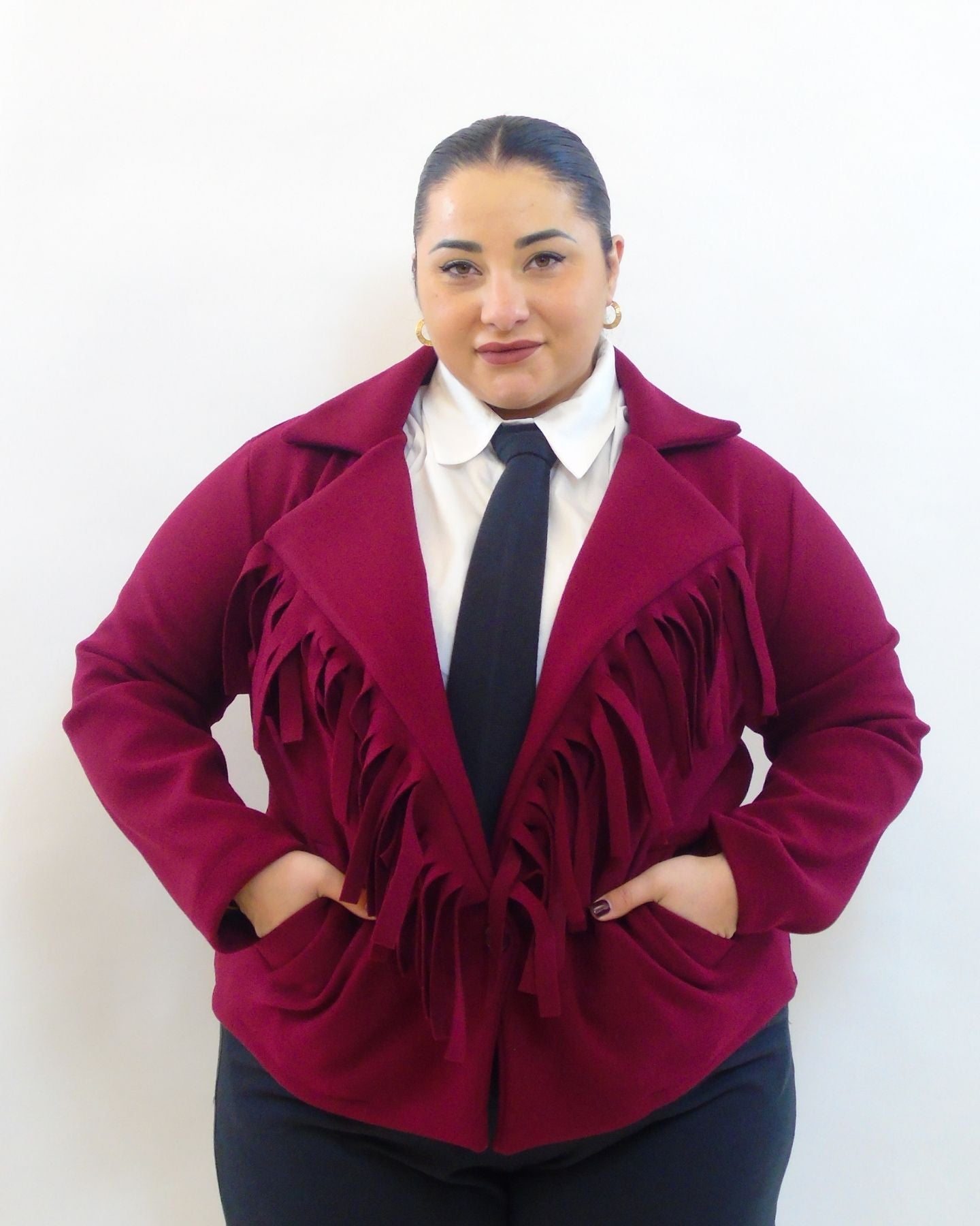 Cappotto frange 8057