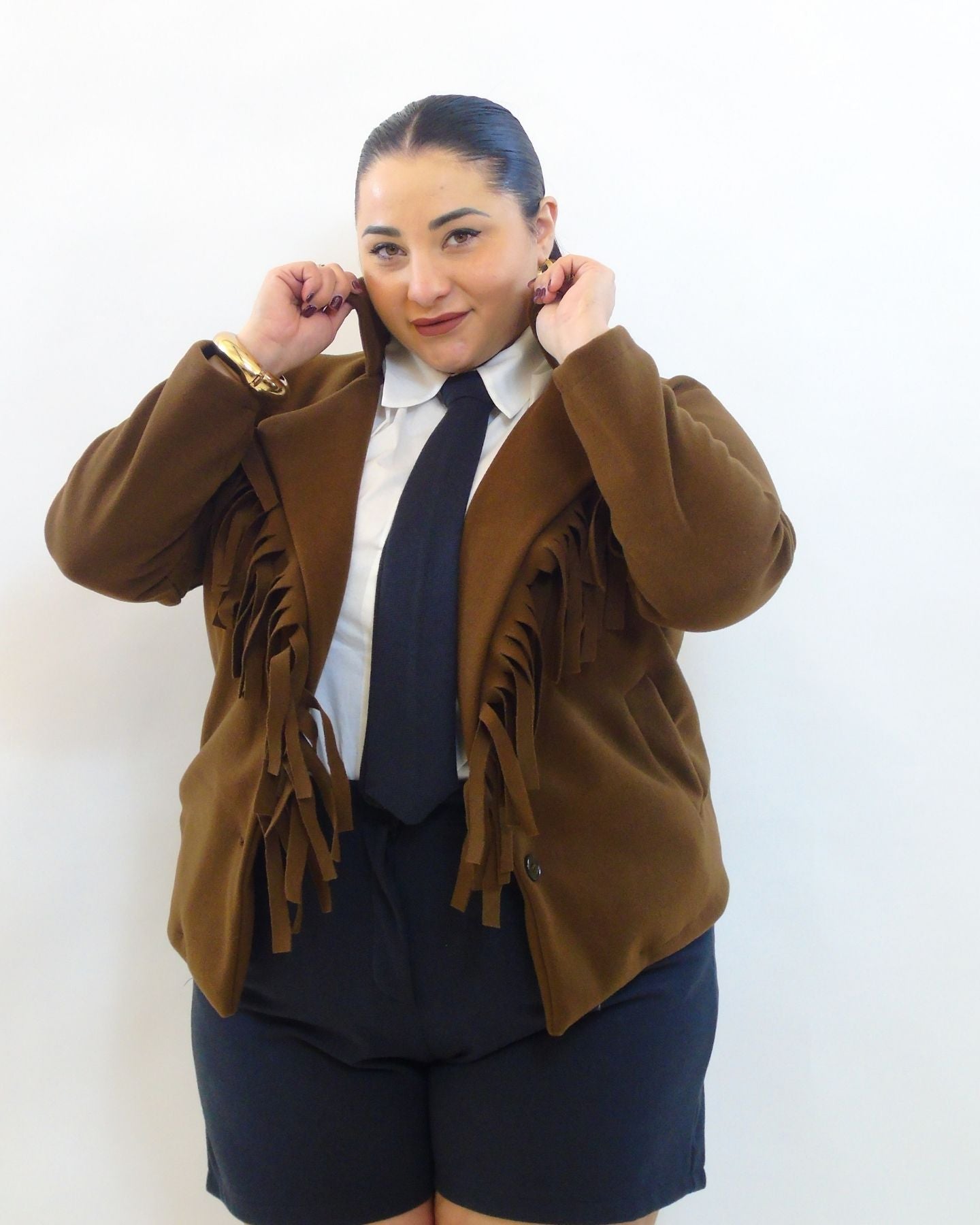 Cappotto frange 8057