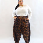 Pantalone in tessuto animalier 3596