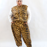 Pantalone in tessuto animalier 1322