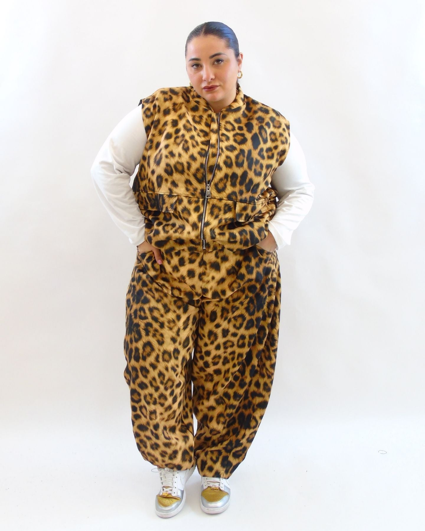 Pantalone in tessuto animalier 1322