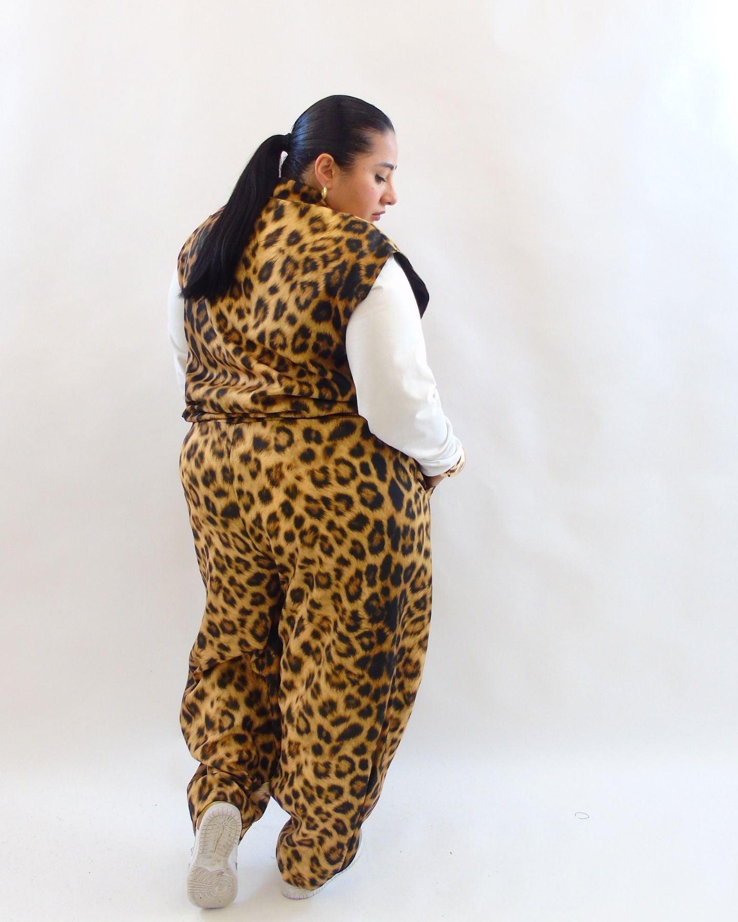 Pantalone in tessuto animalier 1322