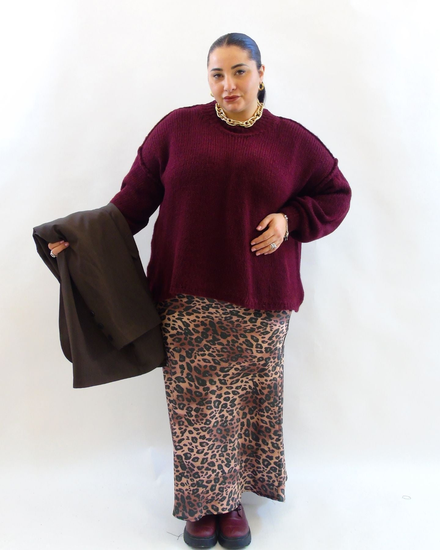 Gonna satin animalier 245031