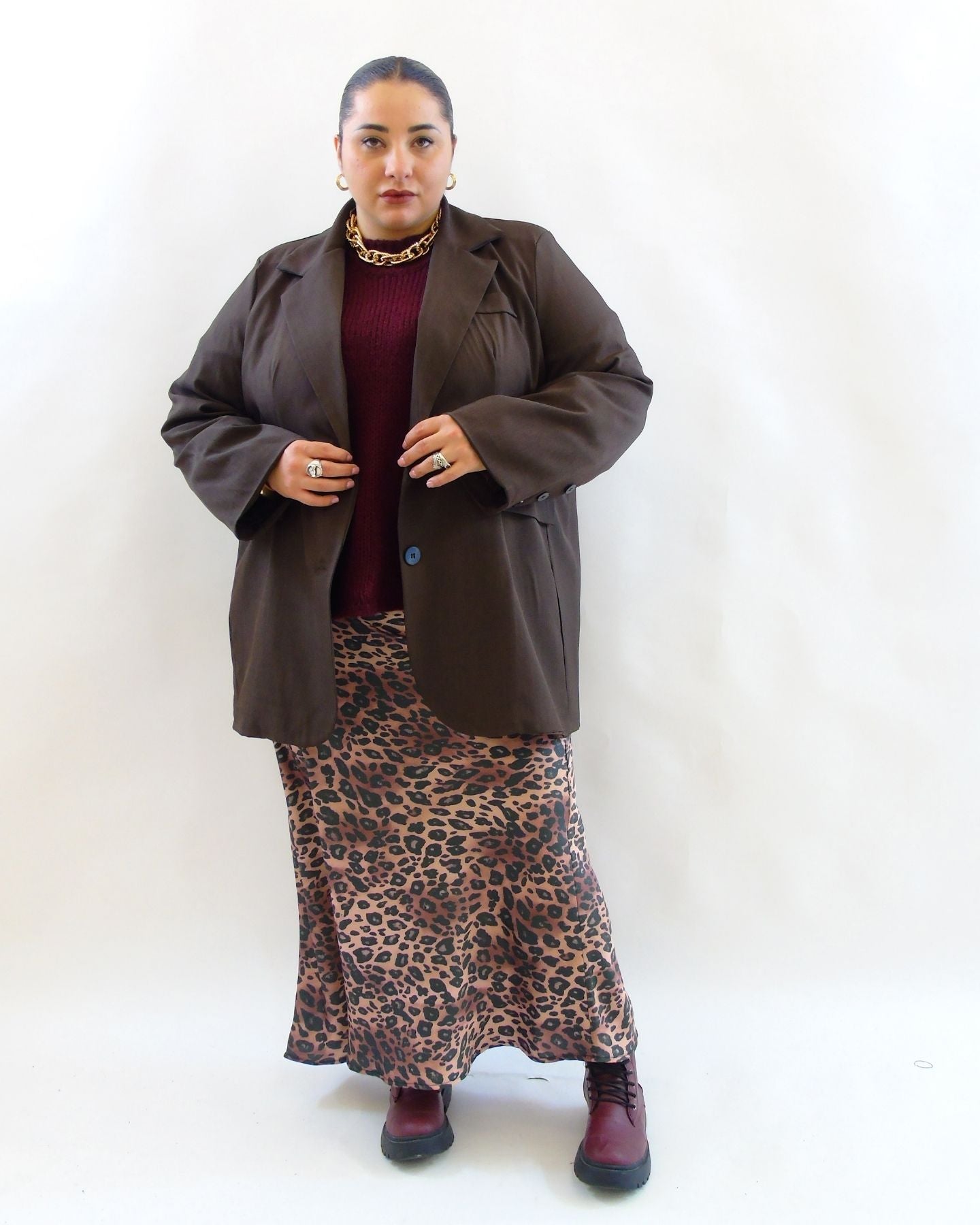 Gonna satin animalier 245031