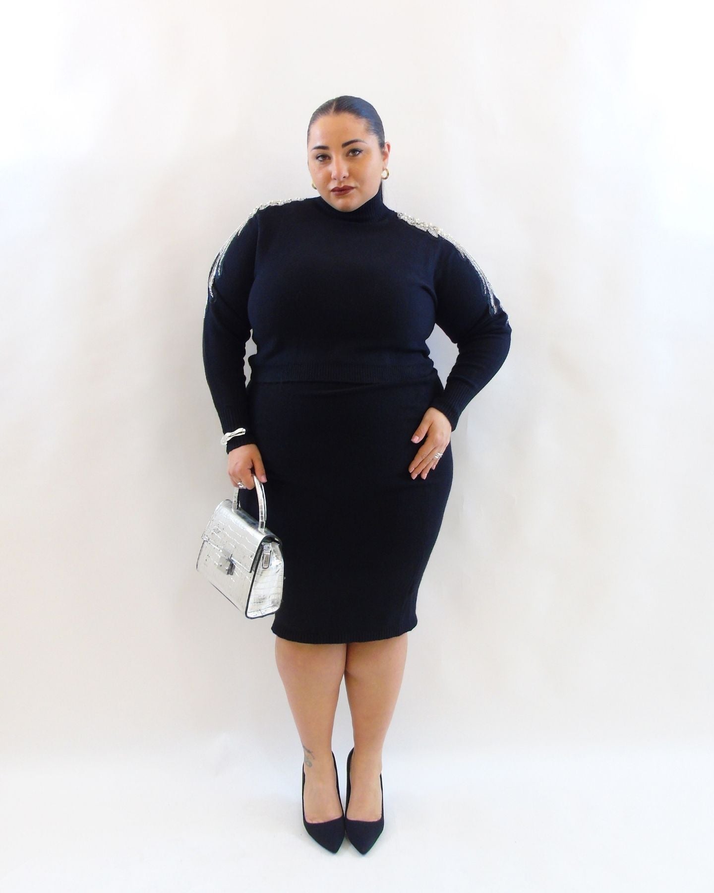 Vestito con  maglioncino dettagliato 105