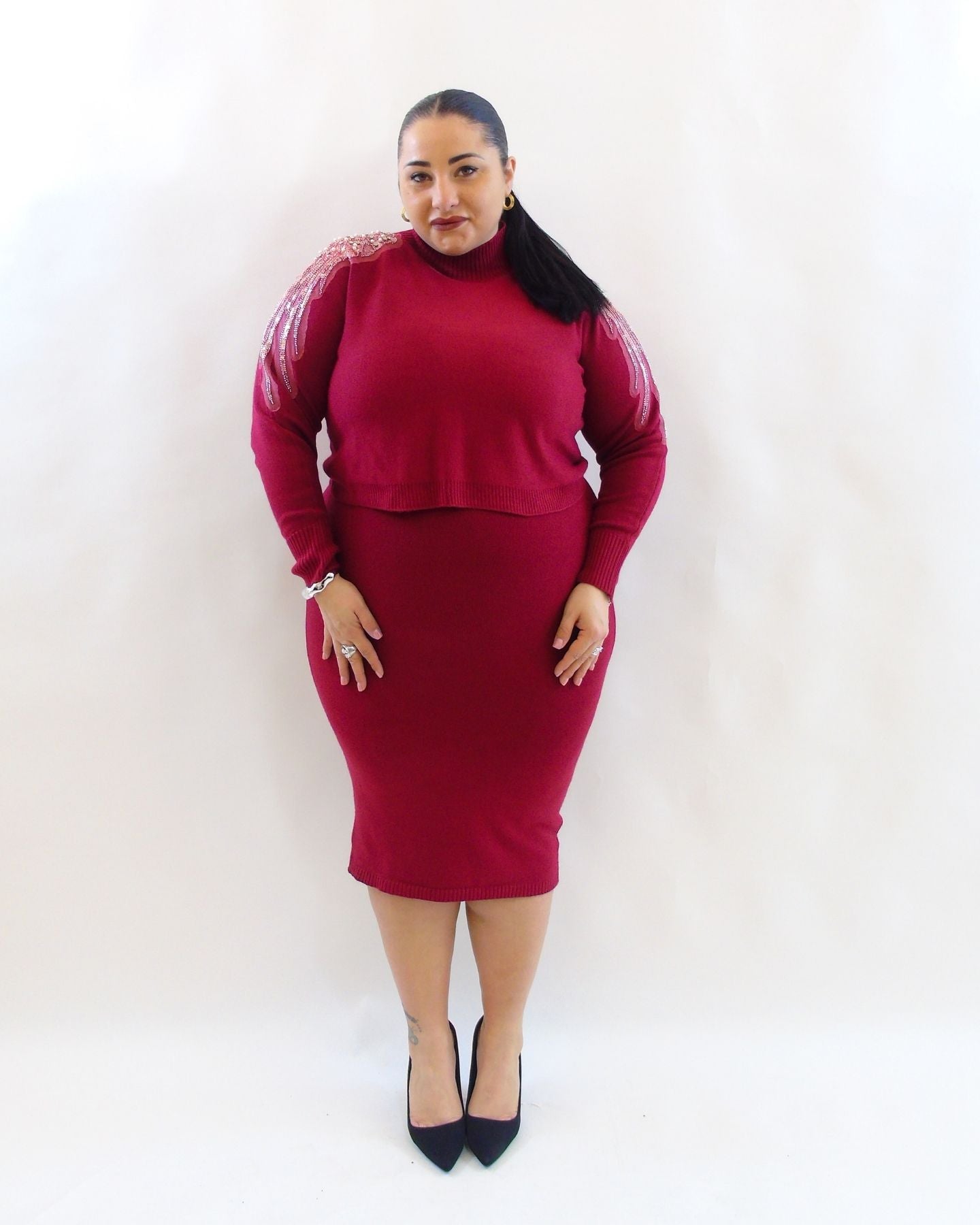 Vestito con  maglioncino dettagliato 105