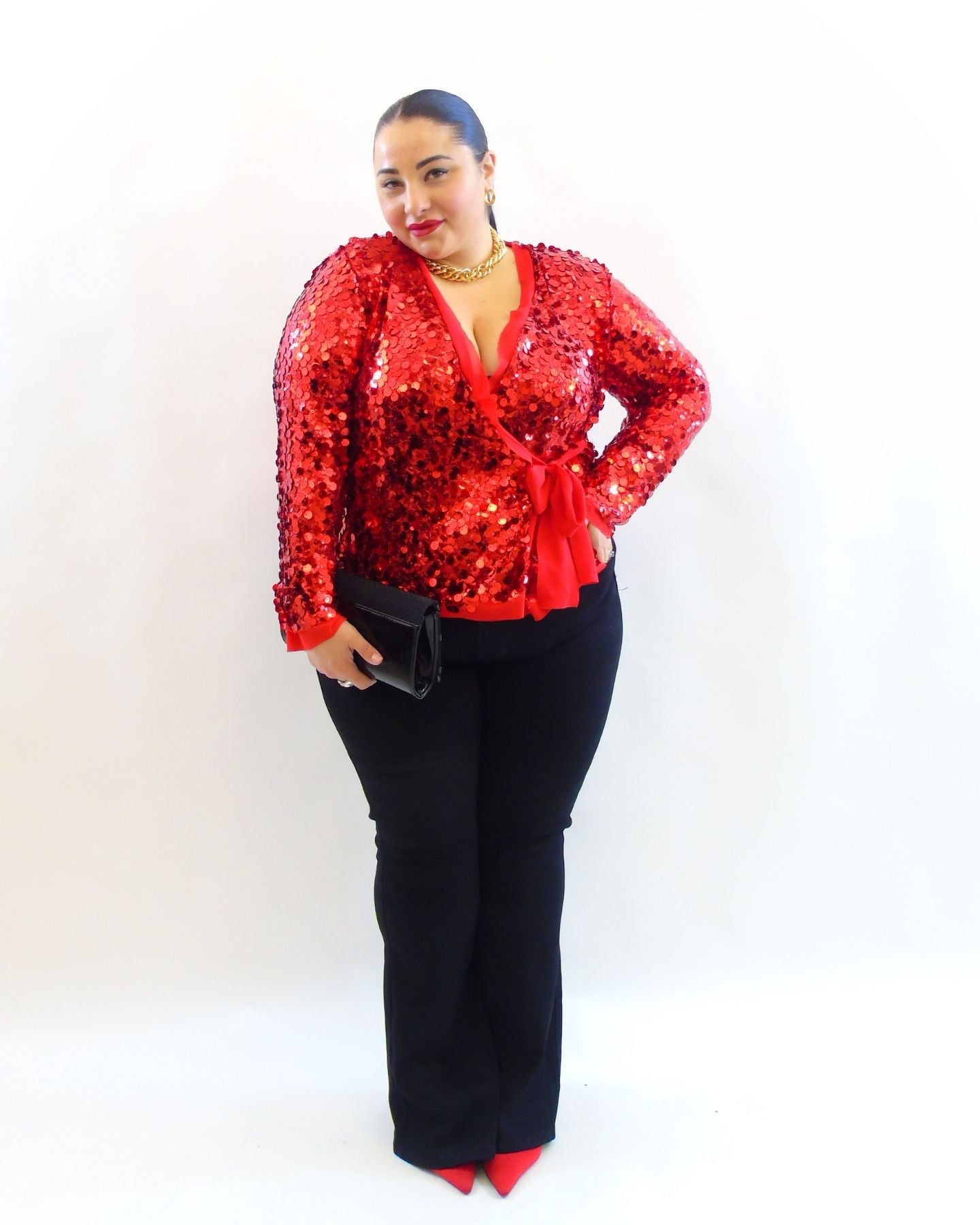 Incrociatina paillettes rossa 5069