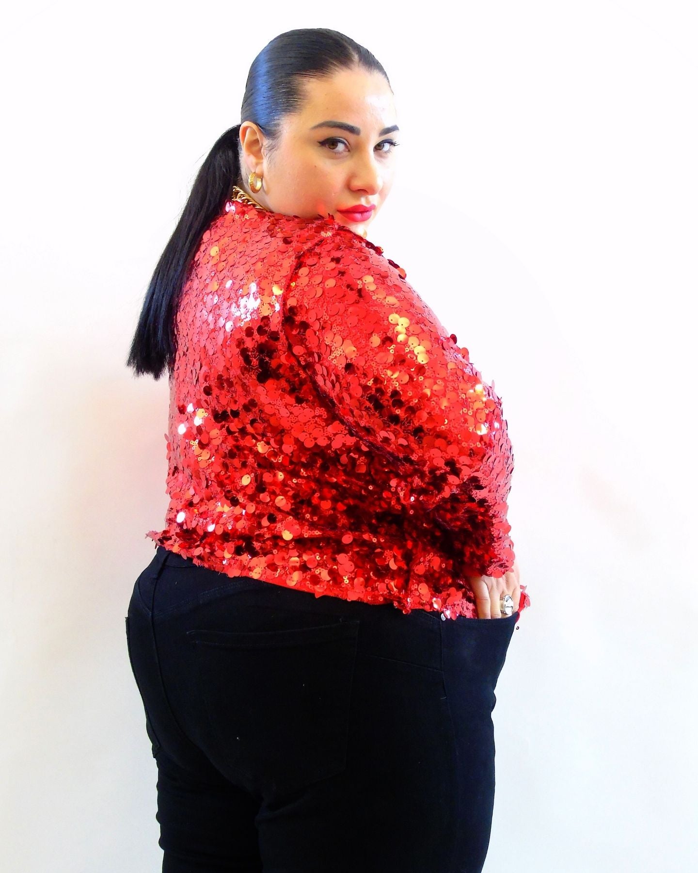 Incrociatina paillettes rossa 5069