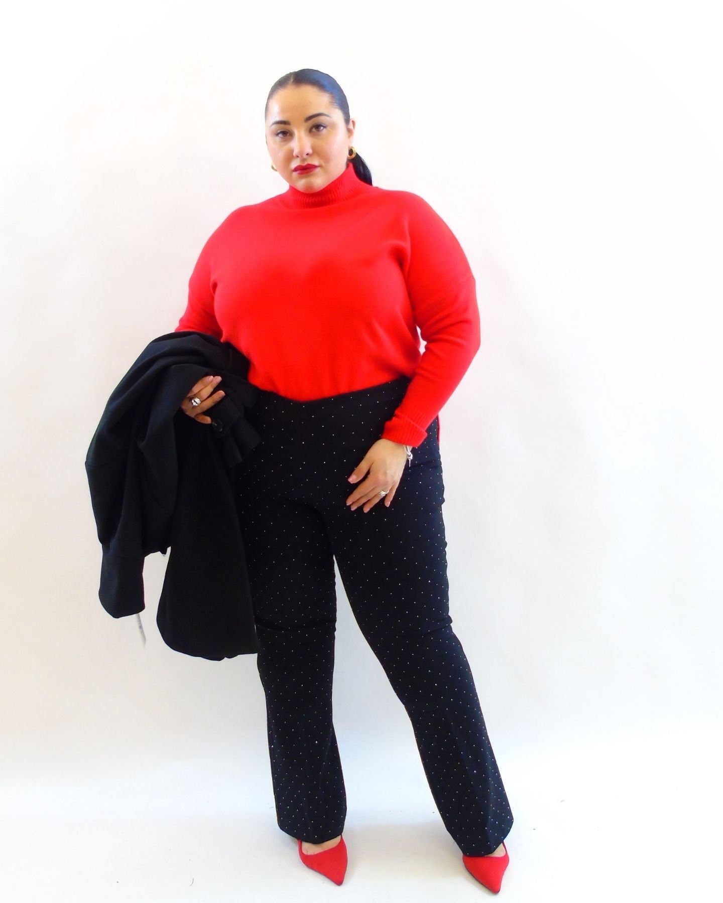 Pantalone a zampa con brillantini ax99