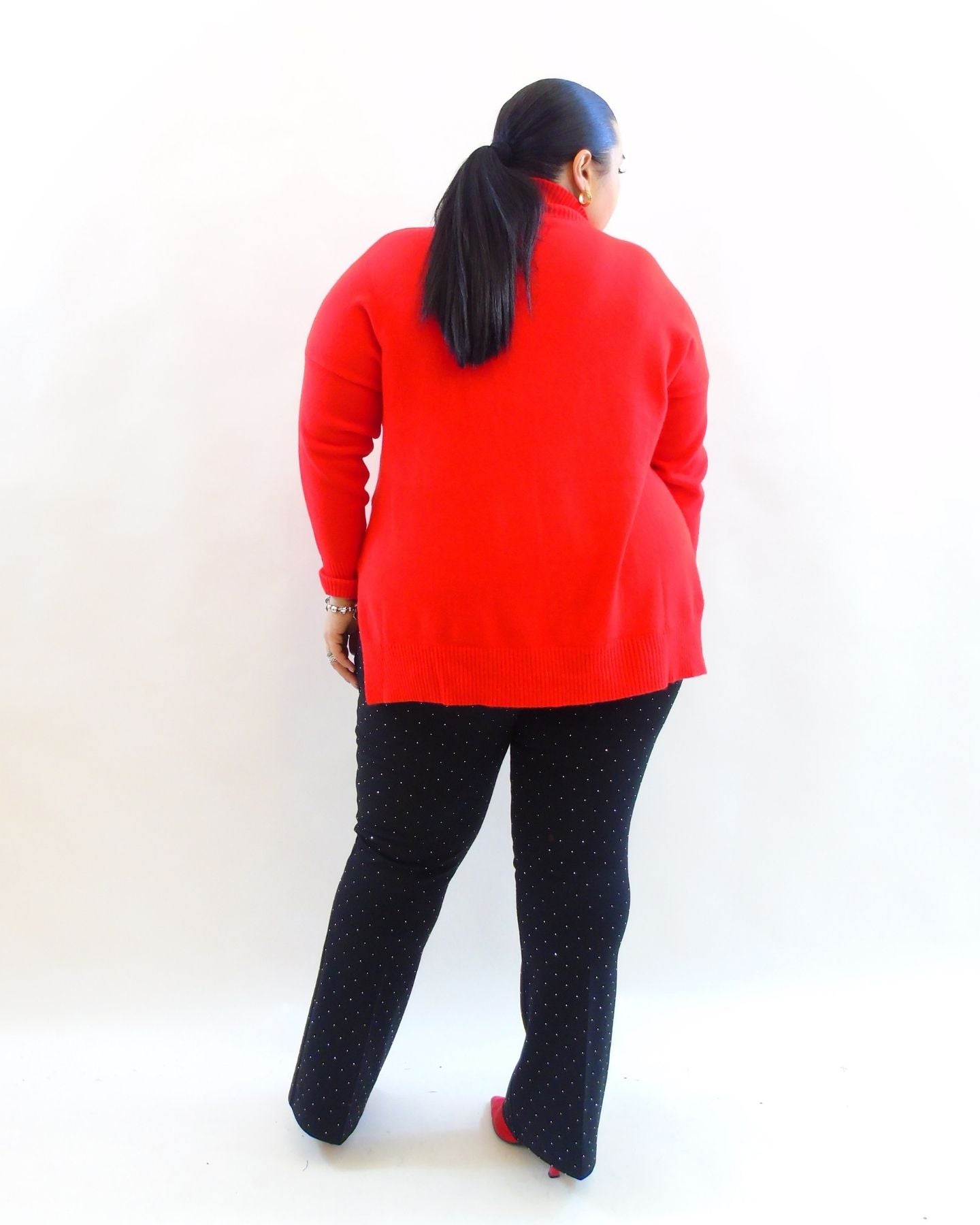 Pantalone a zampa con brillantini ax99