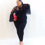 Pantalone con merletto sul fondo 22223