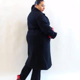 Cappotto con fusciacca e bottoni al polso 12227