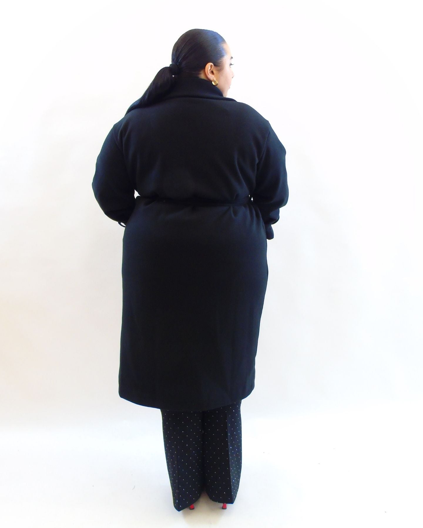 Cappotto con fusciacca e bottoni al polso 12227