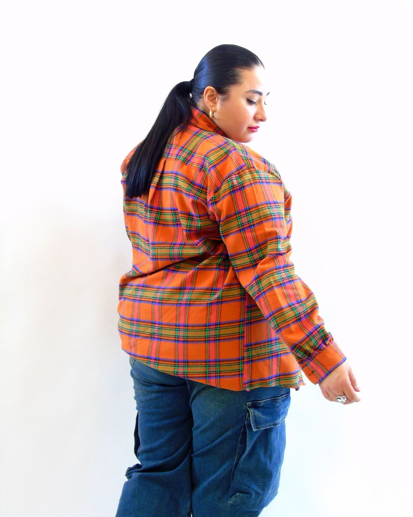 Camicia quadri arancione 930685