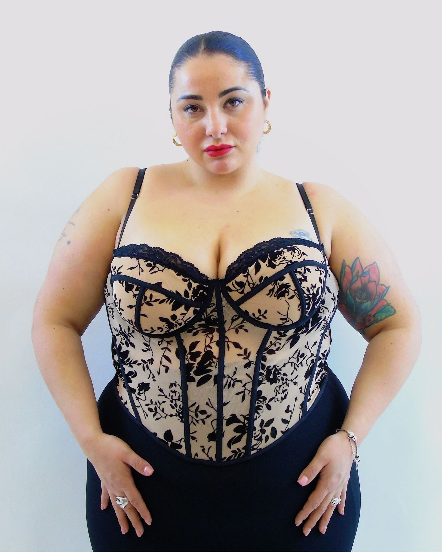 Corsetto con trasparenze flloreali 4158