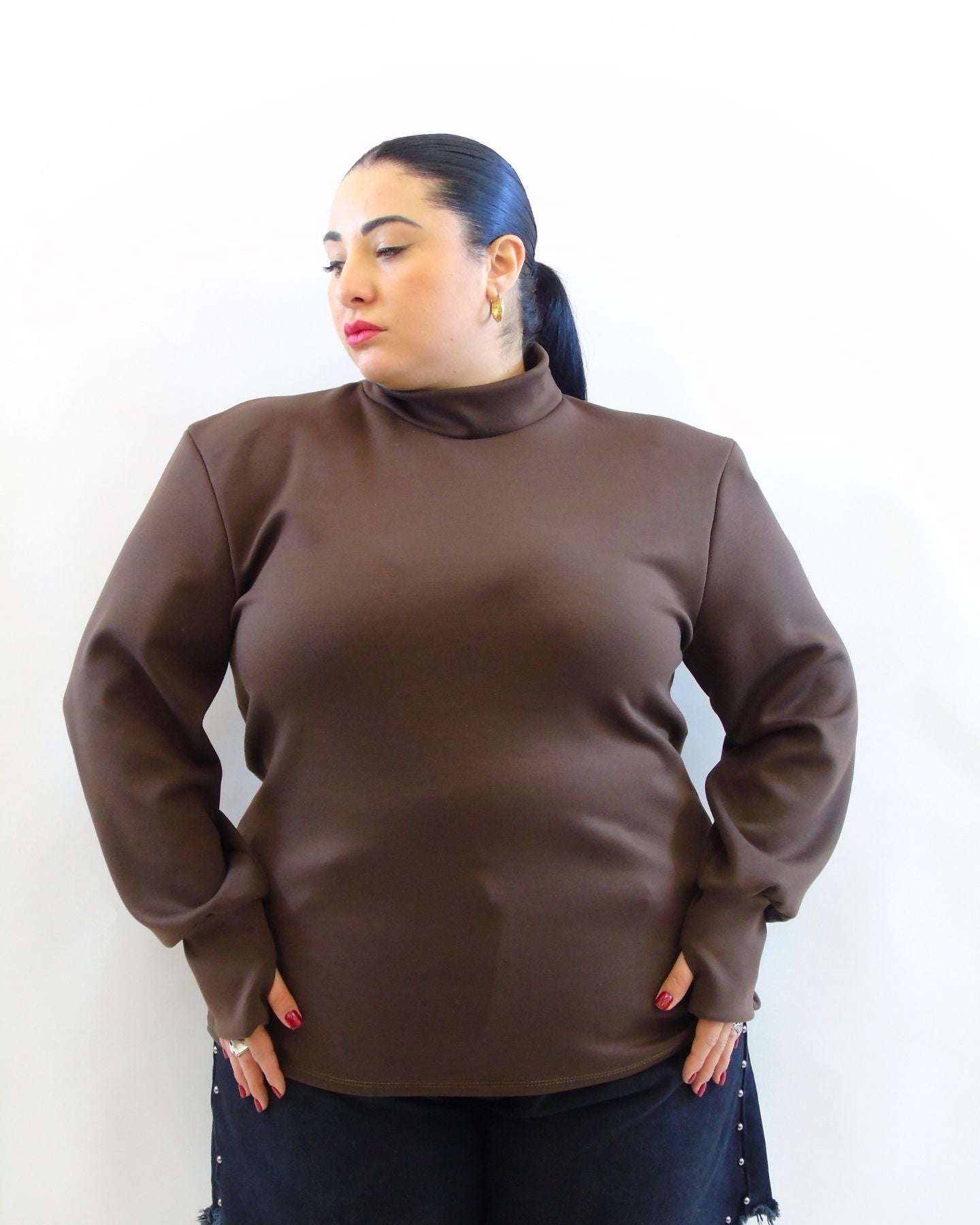 Felpa con manicotti e spallina 12796