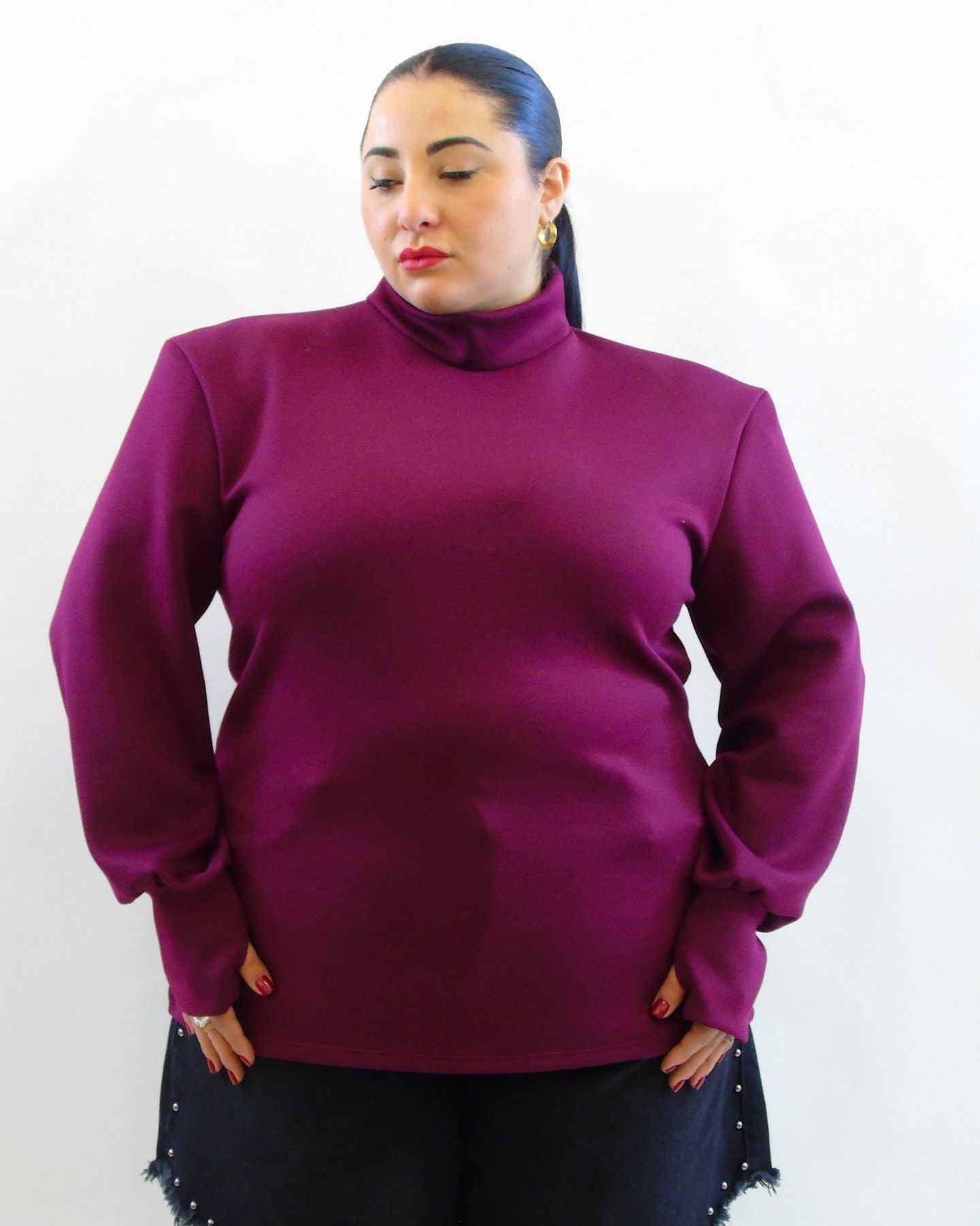 Felpa con manicotti e spallina 12796