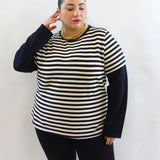 Blusa righe manicotti 28215