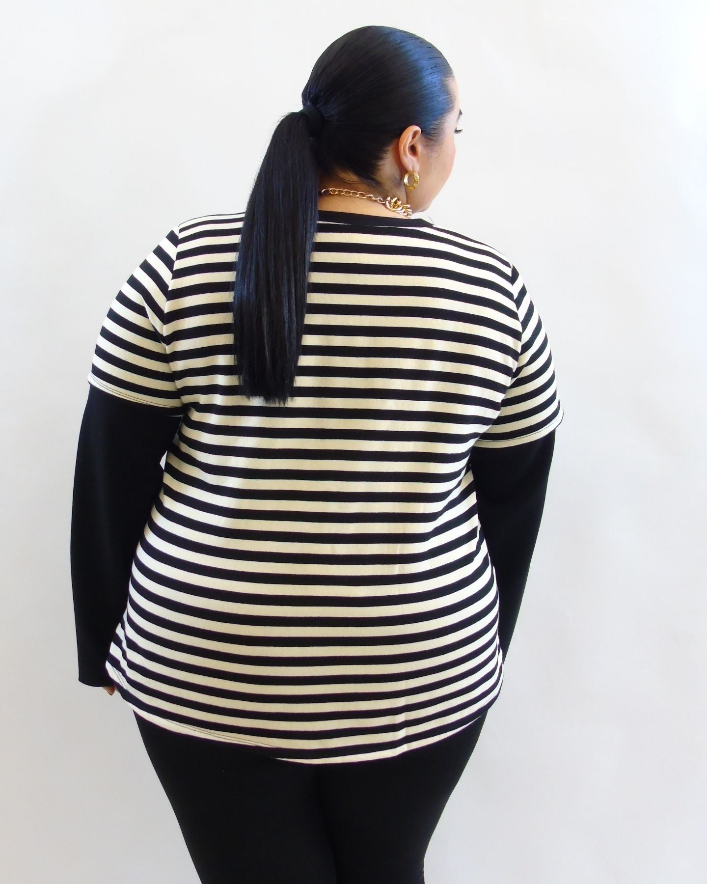 Blusa righe manicotti 28215