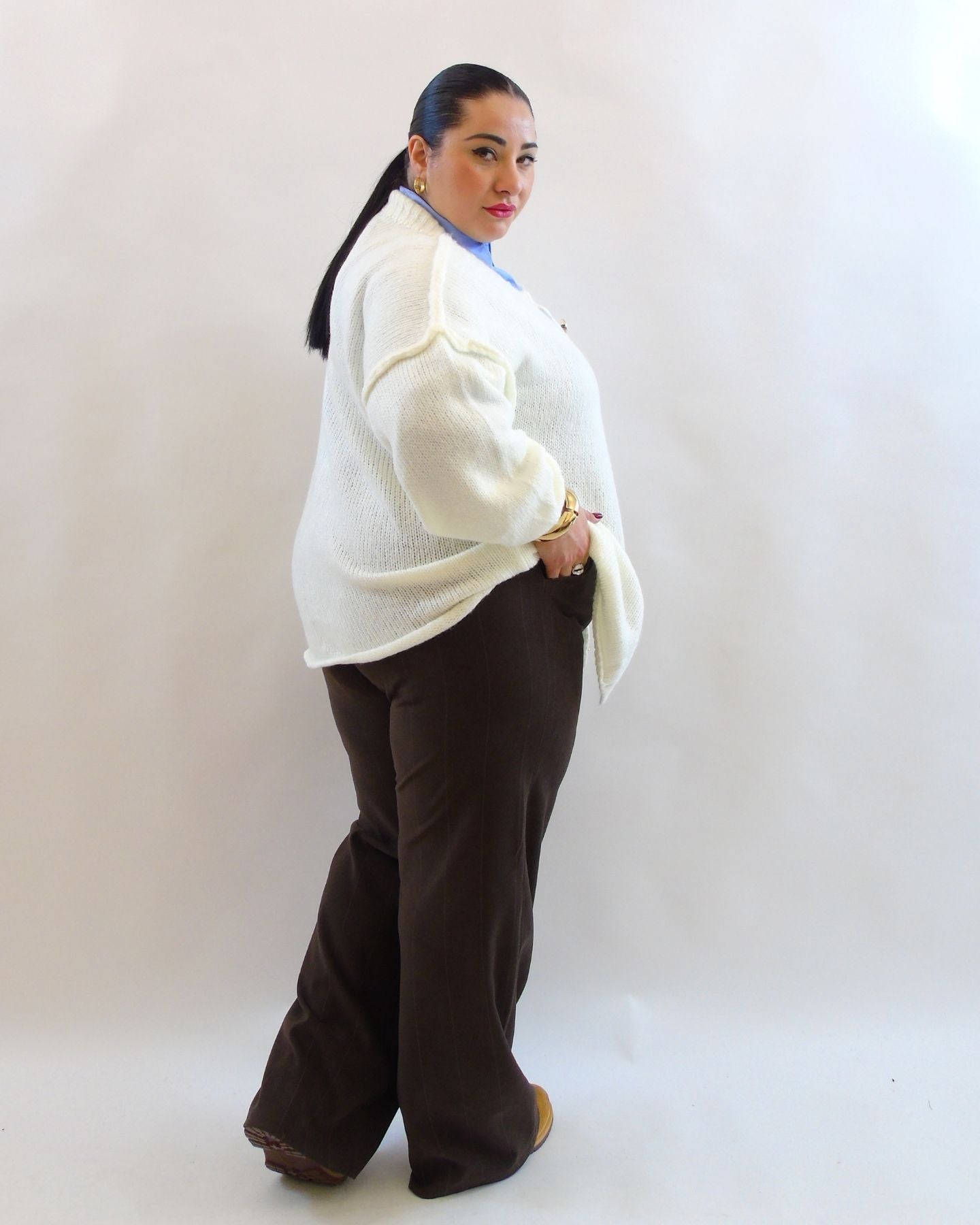 Pantalone palazzo gessato 11458