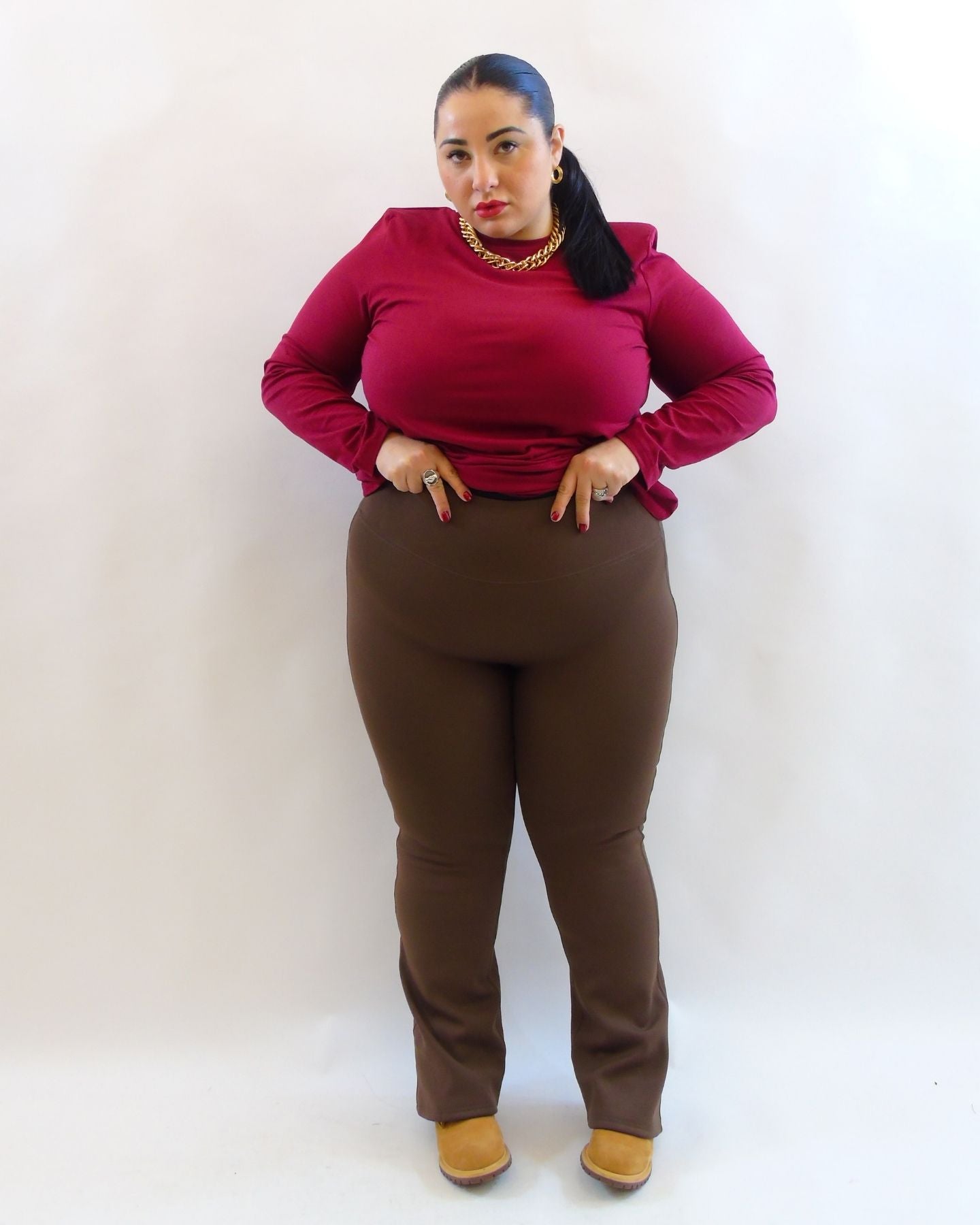 Leggings modellante  a palazzo felpato 9902