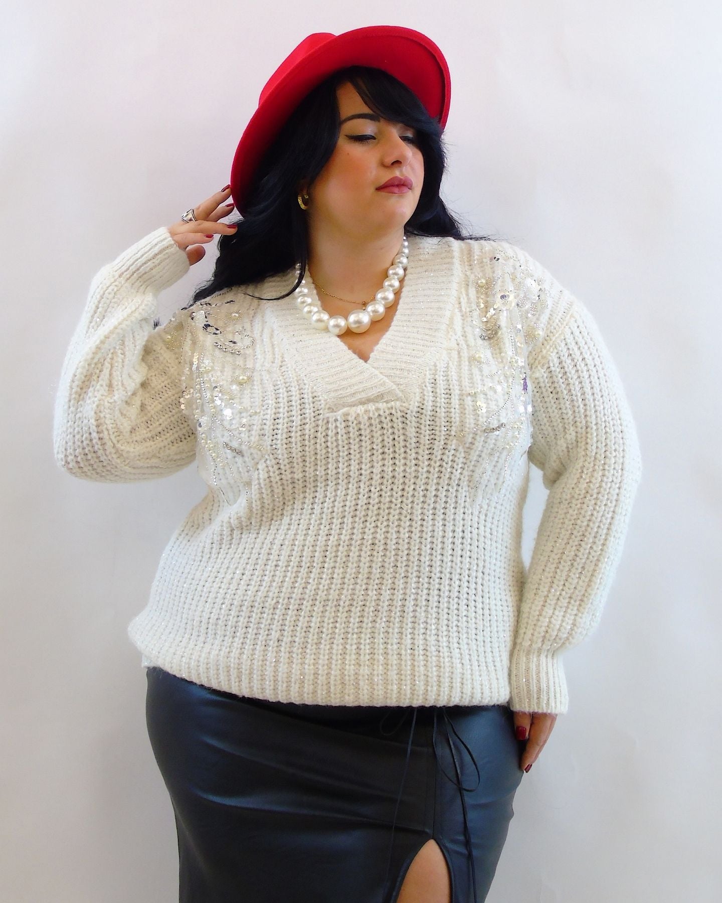 Maglione con perline e paillettes 9553