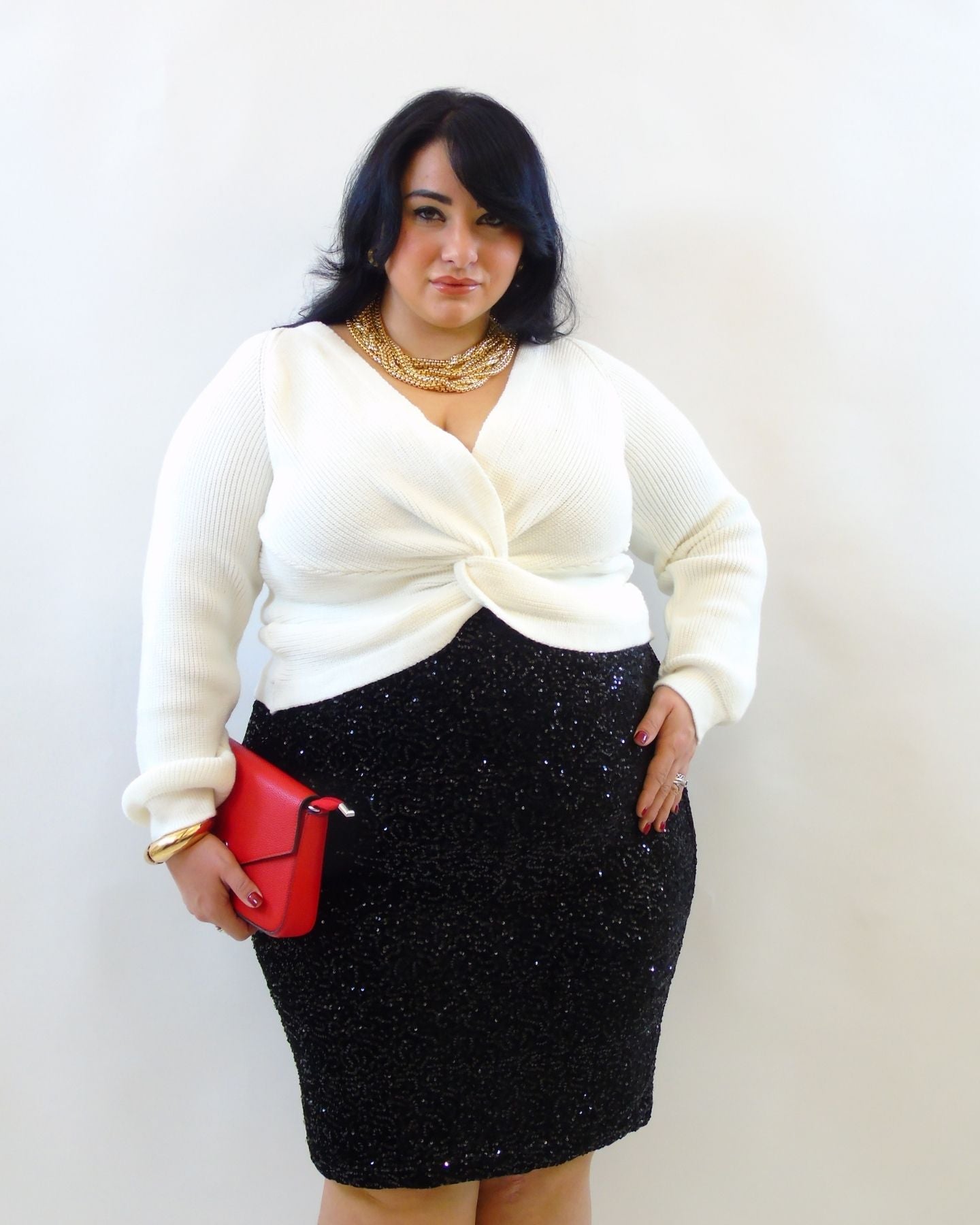 Gonna a tubino paillettes 7643