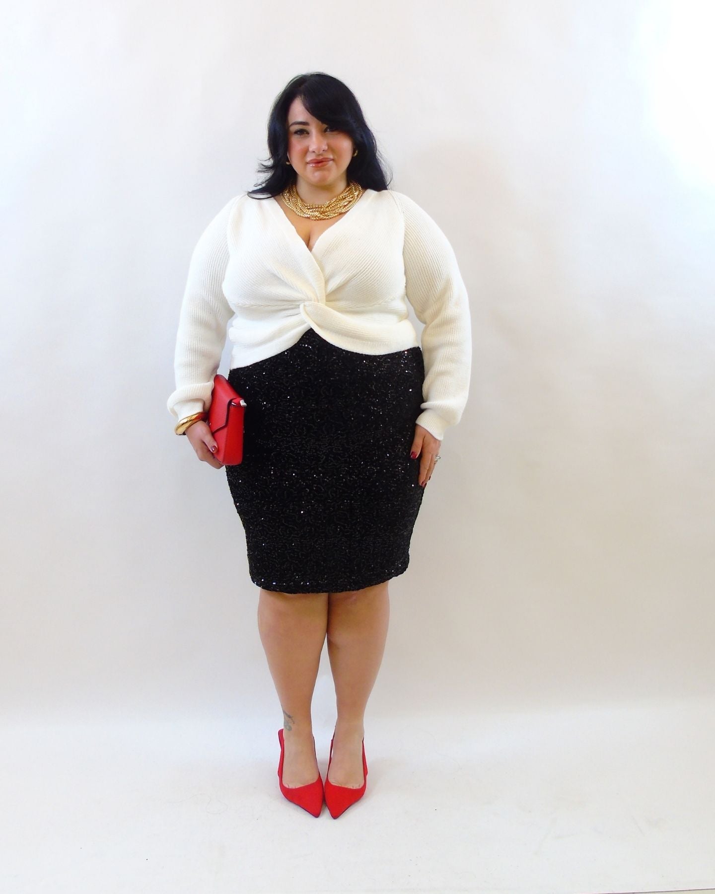 Gonna a tubino paillettes 7643