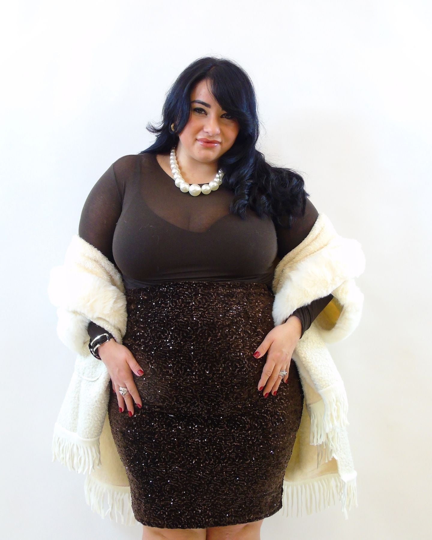 Gonna a tubino paillettes 7643