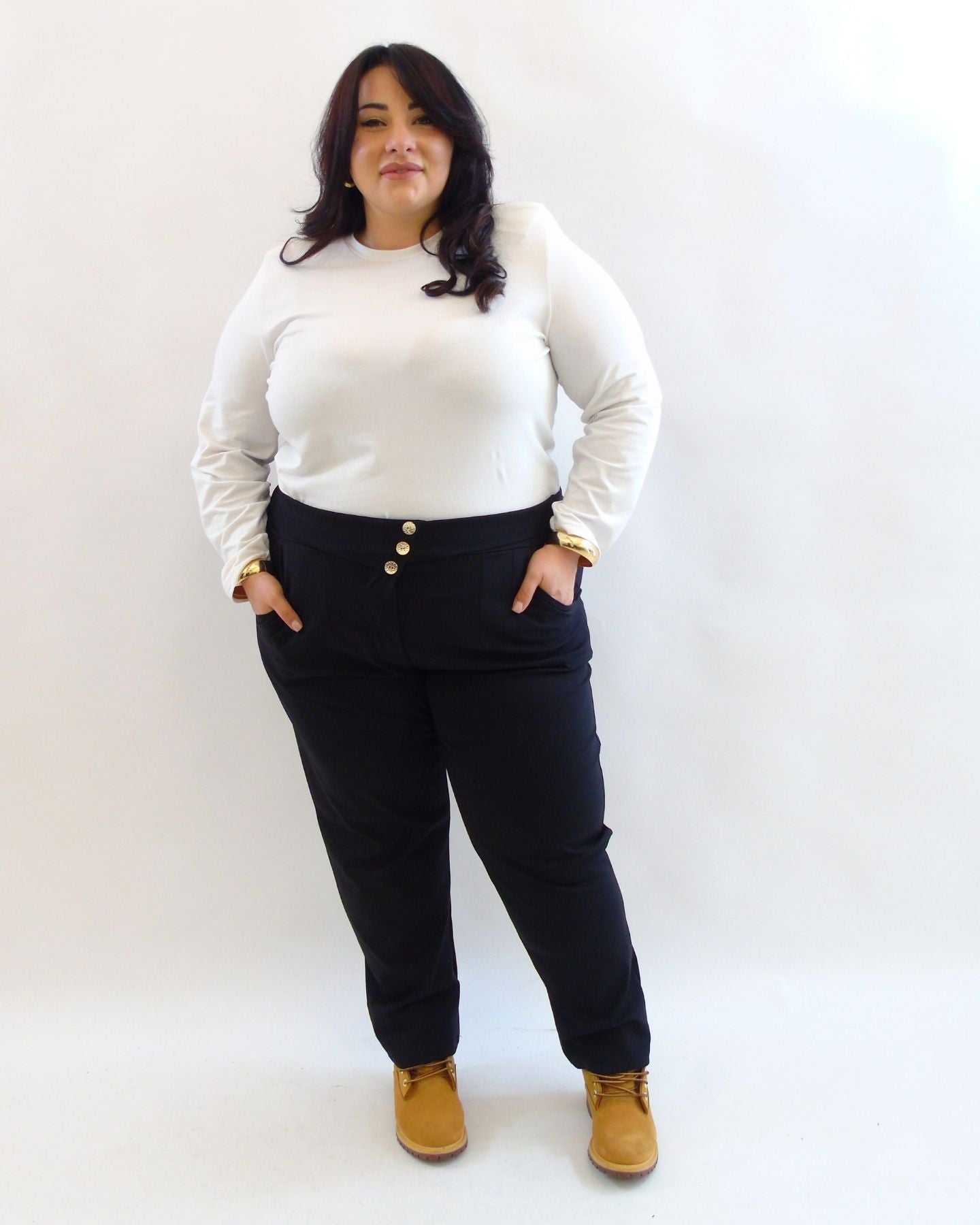 Pantalone bottoni oro 26732
