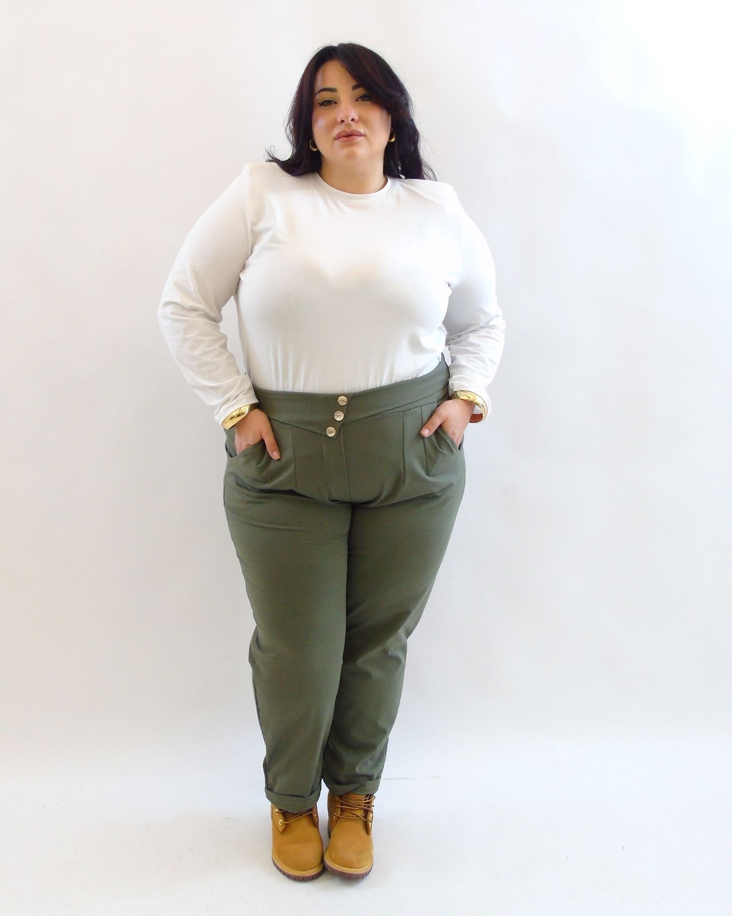 Pantalone bottoni oro 26732