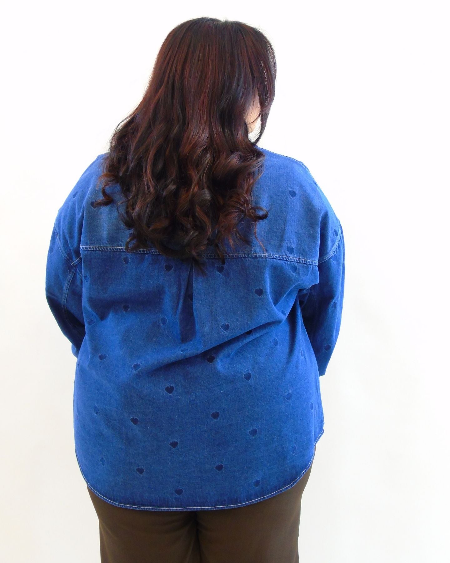 camicia in jeans a cuori 8768