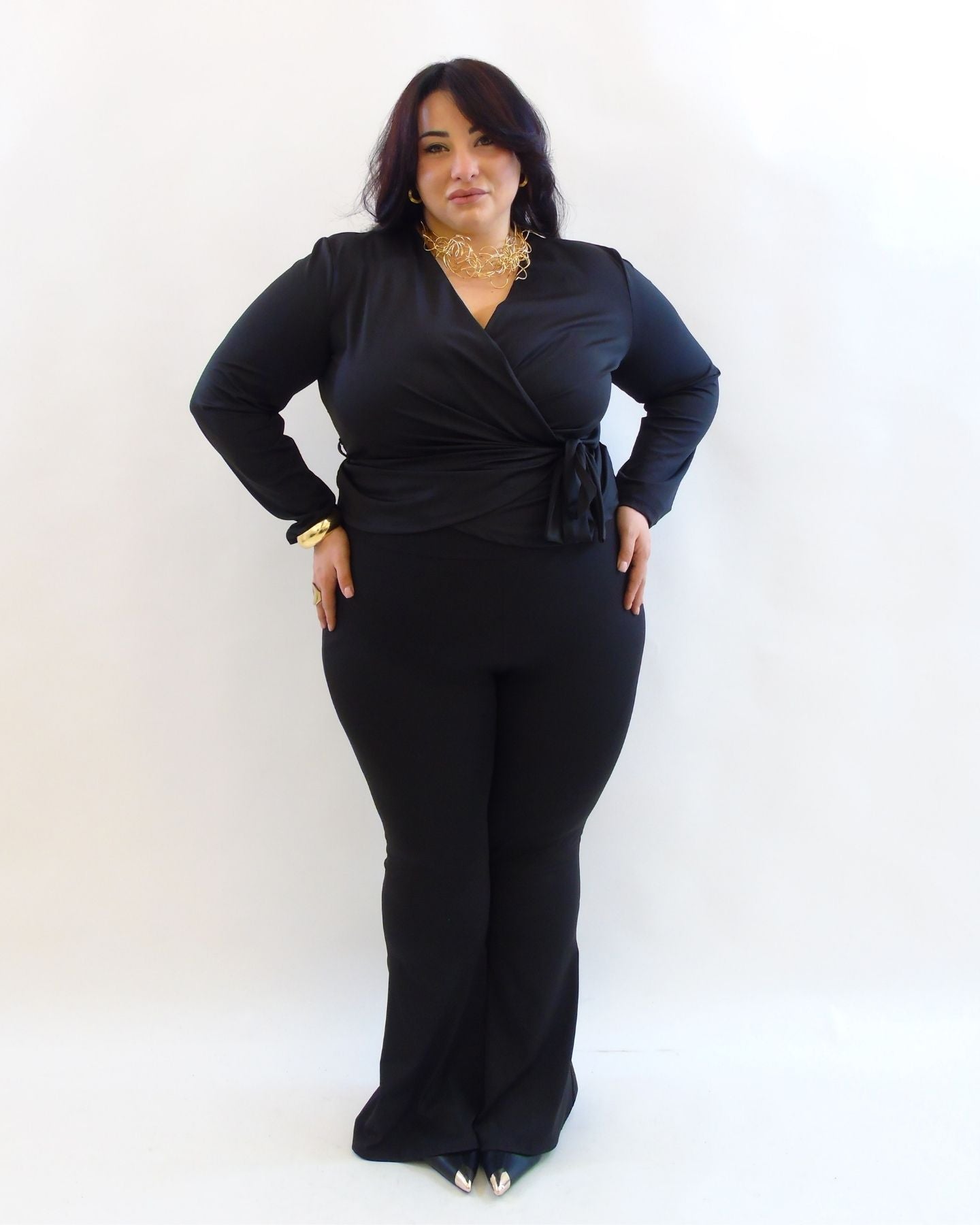 Pantalone fascia alta a zampa 2314