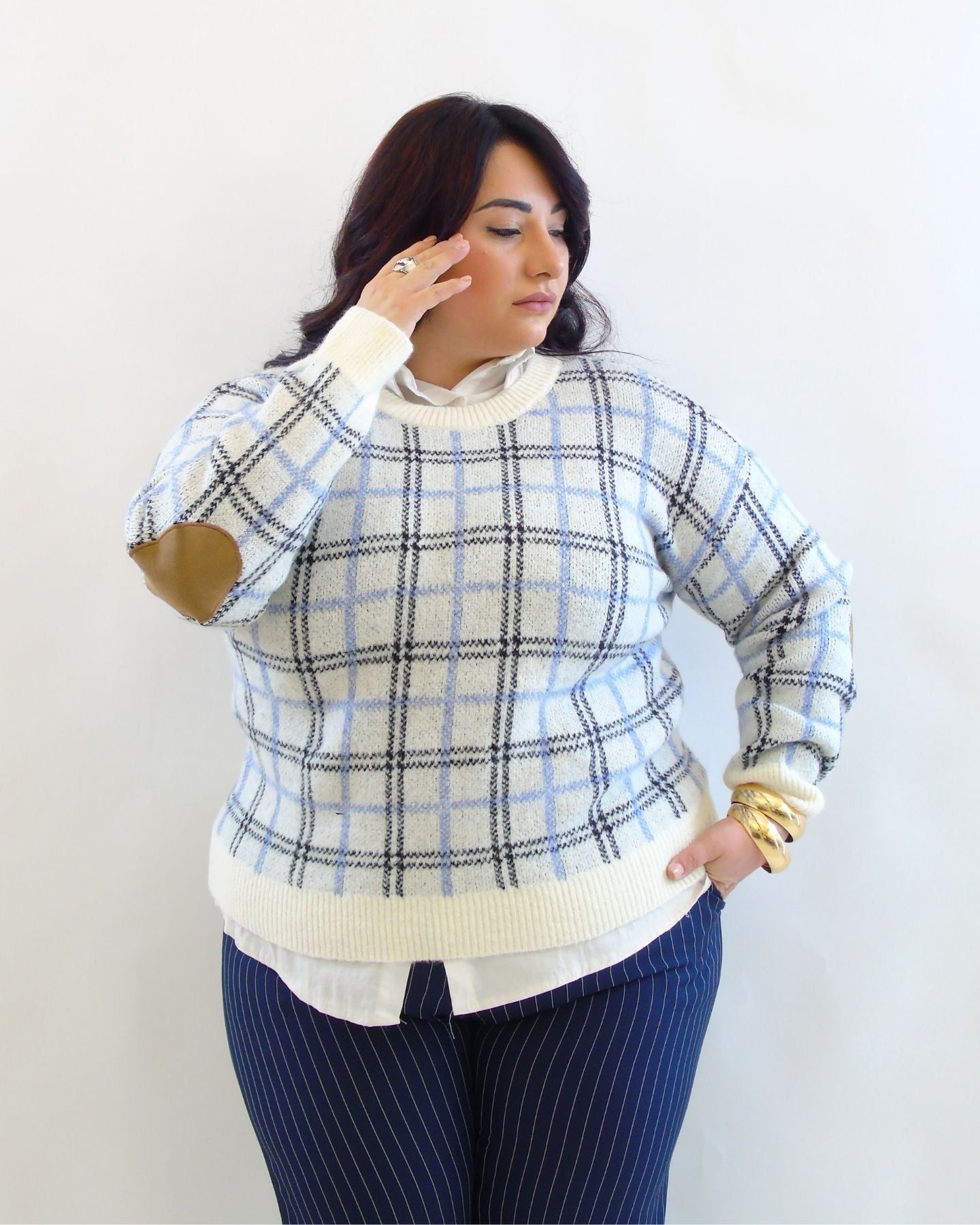 pull con toppa beige 7096